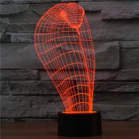 LED Colorful Night Lamp, ABS Plastic, with Acrylic, Snake, with USB interface & change color automaticly 
