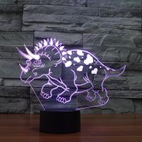 LED Colorful Night Lamp, ABS Plastic, Dinosaur, with USB interface & change color automaticly  