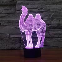 LED Colorful Night Lamp, ABS Plastic, with Acrylic, Camel, with USB interface & change color automaticly 