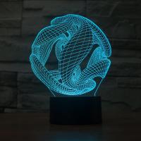 LED Colorful Night Lamp, ABS Plastic, with Acrylic, with USB interface & change color automaticly 