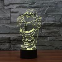 LED Colorful Night Lamp, ABS Plastic, with Acrylic, Santa Claus, with USB interface & change color automaticly 