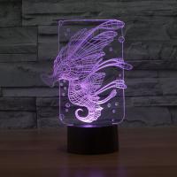 LED Colorful Night Lamp, ABS Plastic, with Acrylic, Seahorse, with USB interface & change color automaticly 