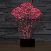 LED Colorful Night Lamp, ABS Plastic, Rose, with USB interface & change color automaticly  