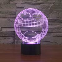LED Colorful Night Lamp, ABS Plastic, with Acrylic, Smiling Face, with USB interface & change color automaticly 