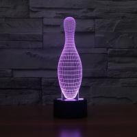 LED Colorful Night Lamp, ABS Plastic, with Acrylic, Bowling, with USB interface & change color automaticly 