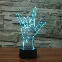 LED Colorful Night Lamp, ABS Plastic, with Acrylic, Hand, with USB interface & change color automaticly 