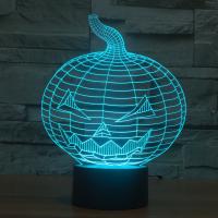 LED Colorful Night Lamp, ABS Plastic, with Acrylic, Pumpkin, with USB interface & change color automaticly 