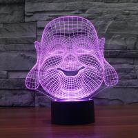 LED Colorful Night Lamp, ABS Plastic, with Acrylic, Buddha, with USB interface & change color automaticly 