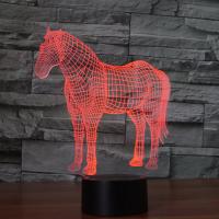 LED Colorful Night Lamp, ABS Plastic, Horse, with USB interface & change color automaticly  