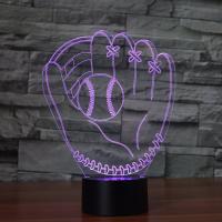 LED Colorful Night Lamp, ABS Plastic, with Acrylic, Baseball, with USB interface & change color automaticly 