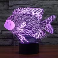 LED Colorful Night Lamp, ABS Plastic, Fish, with USB interface & change color automaticly  