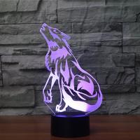 LED Colorful Night Lamp, ABS Plastic, Wolf, with USB interface & change color automaticly  