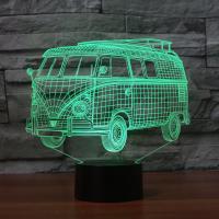 LED Colorful Night Lamp, ABS Plastic, with Acrylic, Bus, with USB interface & change color automaticly 