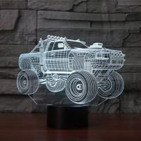 LED Colorful Night Lamp, ABS Plastic, with Acrylic, Racing Car, with USB interface & change color automaticly 
