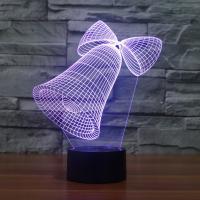 LED Colorful Night Lamp, ABS Plastic, with Acrylic, Christmas Bell, with USB interface & change color automaticly 