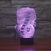 LED Colorful Night Lamp, ABS Plastic, with Acrylic, Snake, with USB interface & change color automaticly 