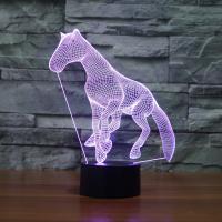 LED Colorful Night Lamp, ABS Plastic, with Acrylic, Horse, with USB interface & change color automaticly 