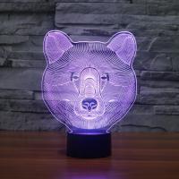 LED Colorful Night Lamp, ABS Plastic, with Acrylic, Bear, with USB interface & change color automaticly 