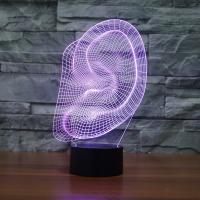 LED Colorful Night Lamp, ABS Plastic, with Acrylic, with USB interface & change color automaticly 