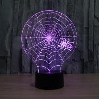 LED Colorful Night Lamp, ABS Plastic, with Acrylic, Spider Web, with USB interface & change color automaticly 