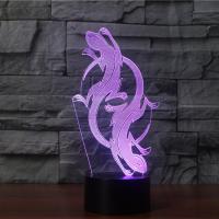 LED Colorful Night Lamp, ABS Plastic, with Acrylic, Lizard, with USB interface & change color automaticly 