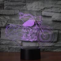LED Colorful Night Lamp, ABS Plastic, with Acrylic, Motorcycle, with USB interface & change color automaticly 