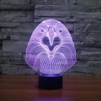 LED Colorful Night Lamp, ABS Plastic, with Acrylic, Eagle, with USB interface & change color automaticly 