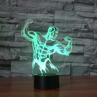 LED Colorful Night Lamp, ABS Plastic, with Acrylic, Muscle Man, with USB interface & change color automaticly 