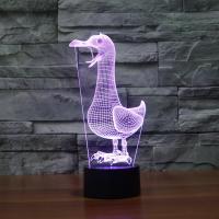 LED Colorful Night Lamp, ABS Plastic, with Acrylic, Bird, with USB interface & change color automaticly 