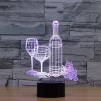 LED Colorful Night Lamp, ABS Plastic, with Acrylic, Winebottle, with USB interface & change color automaticly 