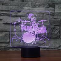 LED Colorful Night Lamp, ABS Plastic, with Acrylic, Musical Instrument, with USB interface & change color automaticly 