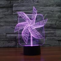 LED Colorful Night Lamp, ABS Plastic, with Acrylic, Pinwheel, with USB interface & change color automaticly 