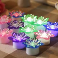 Plastic Decoration Flower Light, injection moulding, lightening, mixed colors 