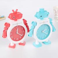 Plastic Alarm Clock, with Glass, Robot, can be twisted, Random Color 