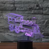 LED Colorful Night Lamp, ABS Plastic, with Acrylic, Train, with USB interface & change color automaticly 