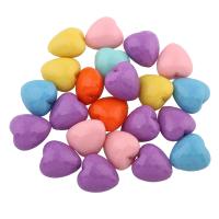 Solid Color Acrylic Beads, Heart, mixed colors Approx 0.5mm, Approx 
