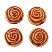 Imitation Wood Acrylic Beads, Round Approx 2mm, Approx 