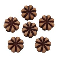 Imitation Wood Acrylic Beads, Flower Approx 2mm, Approx 