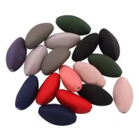 Gummierte Acryl-Perlen, Acryl, Olive, gemischte Farben, 19x9x9mm, Bohrung:ca. 0.5mm, ca. 540PCs/Tasche, verkauft von Tasche