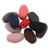 Gummierte Acryl-Perlen, Acryl, gemischte Farben, 24.5x15x10mm, Bohrung:ca. 2mm, ca. 195PCs/Tasche, verkauft von Tasche