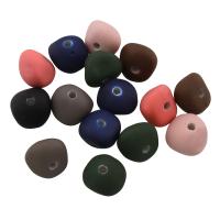 Gummierte Acryl-Perlen, Acryl, gemischte Farben, 8x11x11mm, Bohrung:ca. 1mm, ca. 755PCs/Tasche, verkauft von Tasche