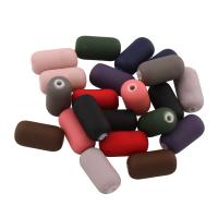 Gummierte Acryl-Perlen, Acryl, Zylinder, gemischte Farben, 15.5x7.5x7.5mm, Bohrung:ca. 1mm, ca. 650PCs/Tasche, verkauft von Tasche