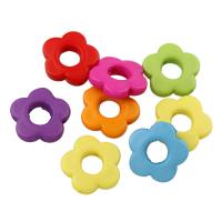 Solid Color Acrylic Beads, Flower, mixed colors Approx 0.5mm, Approx 