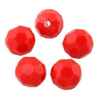 Perles acryliques nature, Acrylique, Rond, facettes & couleur solide, rouge Environ 1mm, Environ Vendu par sac