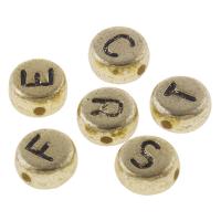 Zinc Alloy Alphabet Beads, Flat Round, plated lead & cadmium free Approx 1mm 