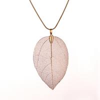 Zinc Alloy Sweater Chain Necklace, zinc alloy lobster clasp, Leaf, plated, snake chain & for woman 600mm Approx 23.6 Inch [