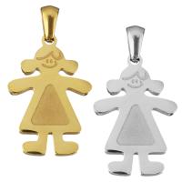 Stainless Steel Pendants, Girl, plated, polished Approx 