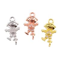 Cubic Zirconia Micro Pave Brass Connector, clown, plated, micro pave cubic zirconia & 1/1 loop nickel, lead & cadmium free Approx 1.5mm 