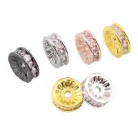 Cubic Zirconia Micro Pave Brass Beads, Donut, plated, micro pave cubic zirconia nickel, lead & cadmium free, 10mmx3.5mm Approx 1mm 
