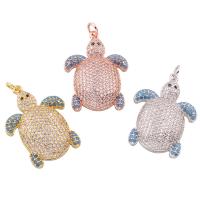 Cubic Zirconia Micro Pave Brass Pendant, Turtle, plated, micro pave cubic zirconia nickel, lead & cadmium free Approx 